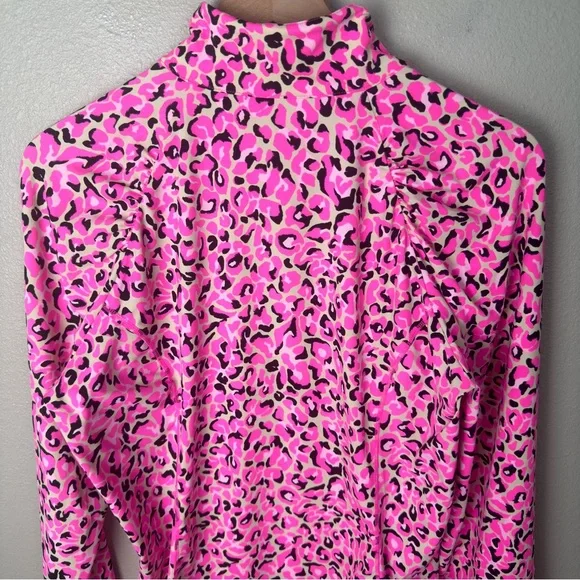 Lilly Pulitzer Luxletic Half Zip Cheetah Print Justine Pullover - Picture 7 of 9